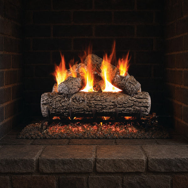 12" Golden Oak Vented Gas Log Set | Real Fyre
