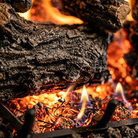 24" Burnt Rustic Oak ANSI Vented Gas Log Set | Real Fyre