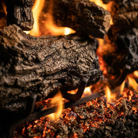 30" Burnt Rustic Oak Vented Gas Log Set | Real Fyre