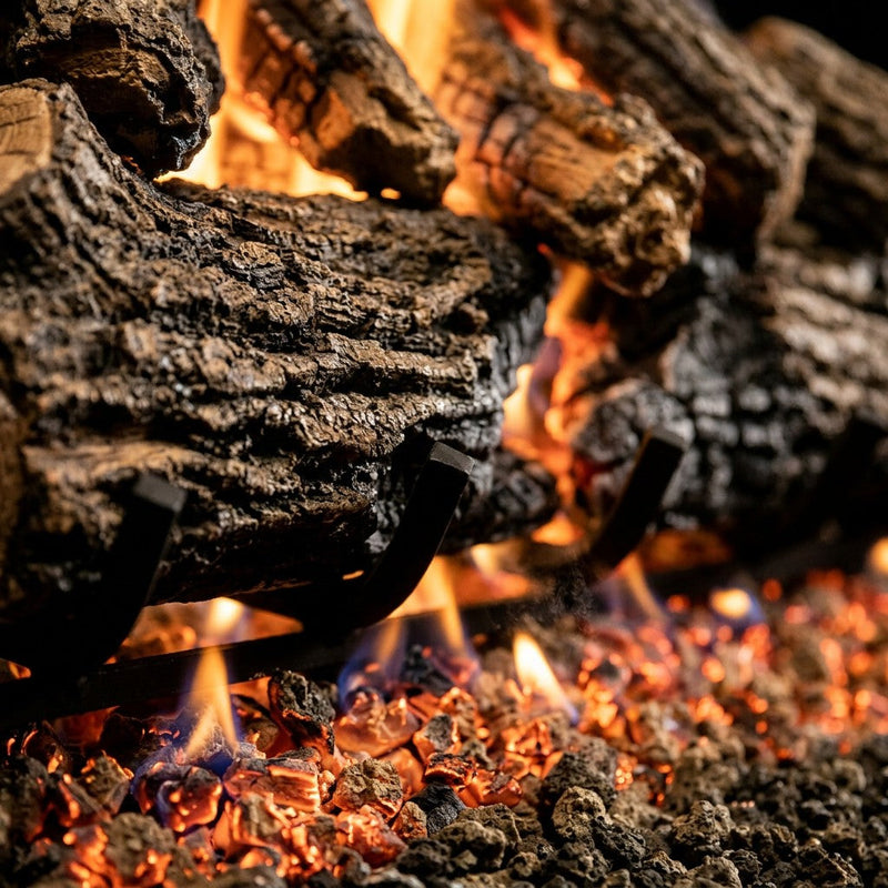 16" Charred Oak ANSI Vented Gas Log Set | Real Fyre