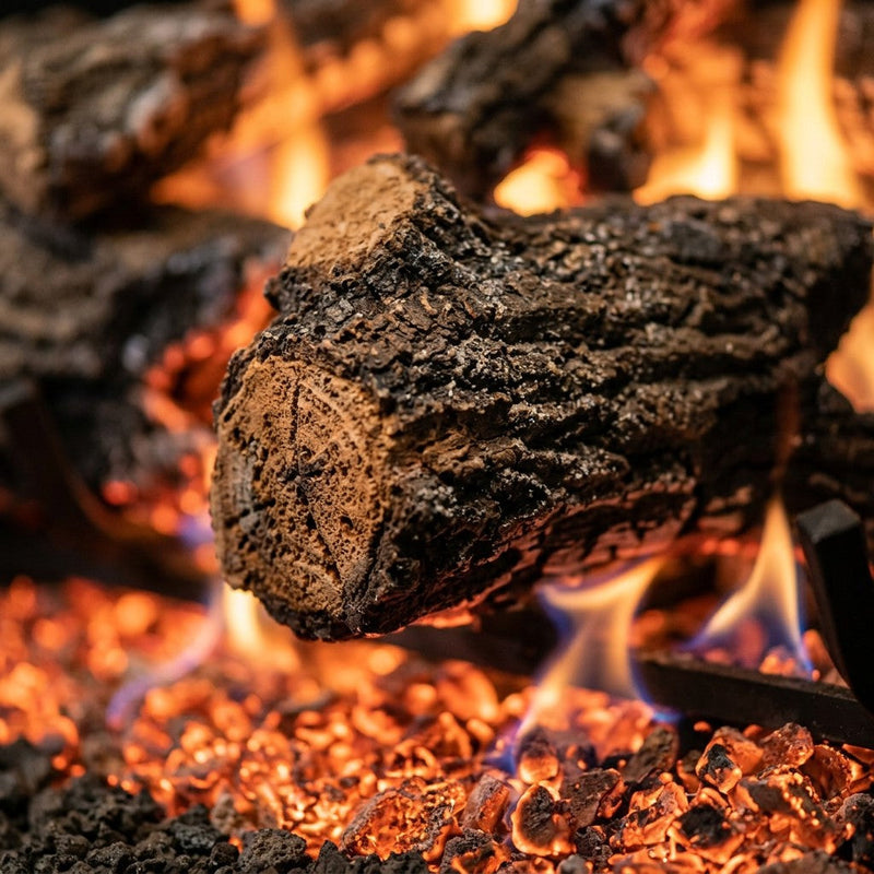 24" Charred Oak See-Through Vented Gas Log Set | Real Fyre