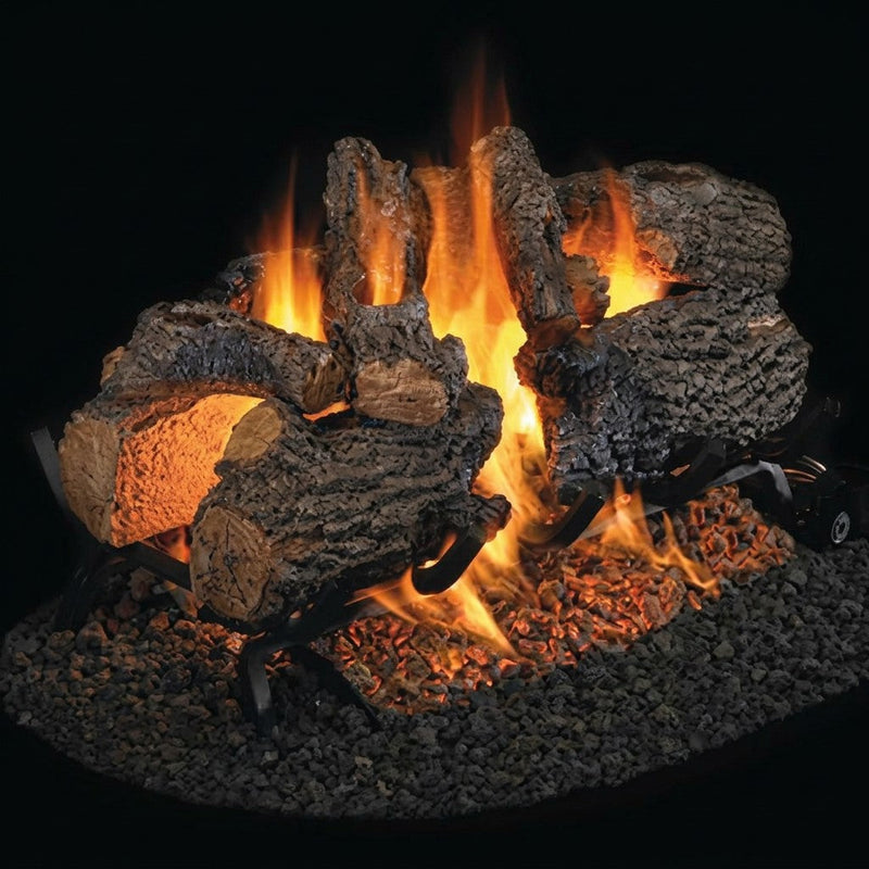 24-inch Charred Oak See-Through Vented Gas Log Set by Real Fyre