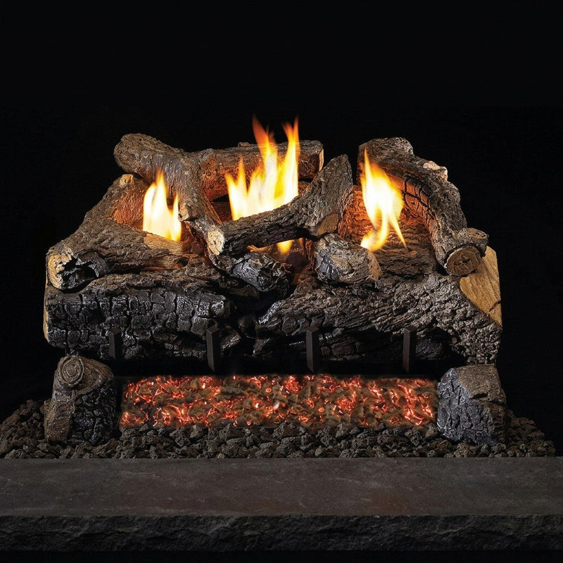 24-inch Evening Fyre Charred ST Ventless Gas Log Set by Real Fyre