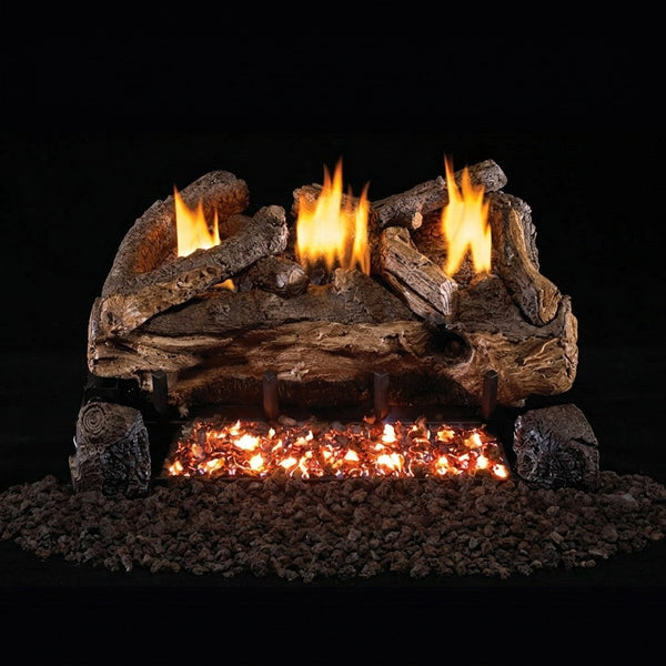 24-inch Evening Fyre Split Ventless Refractory Gas Log Set by Real Fyre