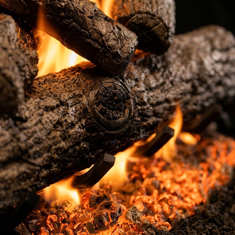 19" Golden Oak Designer + See-Through Vented Gas Logs | Real Fyre