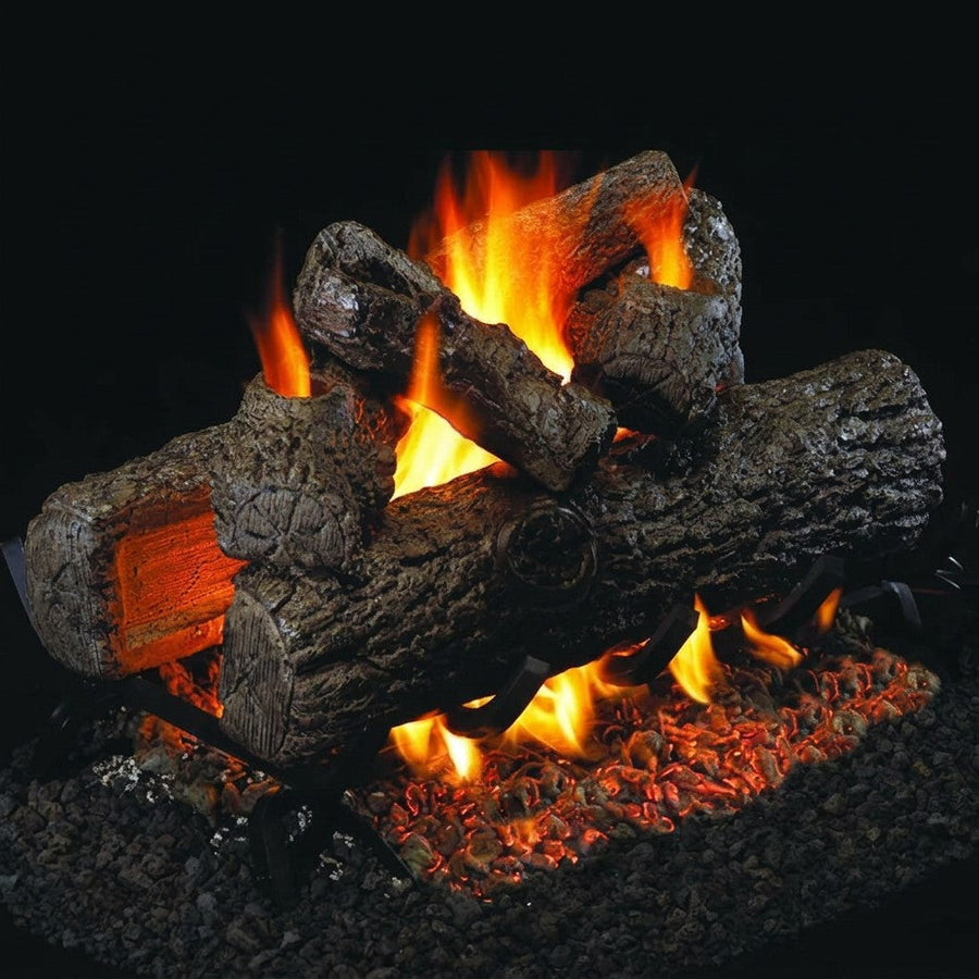 19" Golden Oak See-Through Vented Gas Log Set