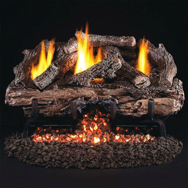18-inch Peterson Charred Aged Split Outdoor Ventless Gas Logs by Real Fyre