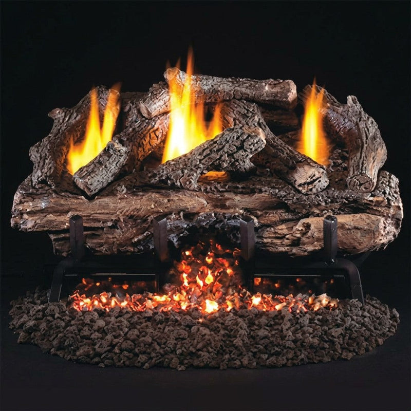 18-inch Peterson Charred Aged Split Outdoor Ventless Gas Logs by Real Fyre