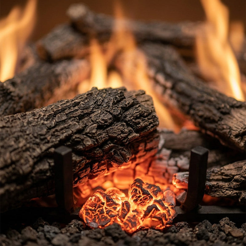 16" Peterson Charred Aged Split Refractory Ventless Gas Logs | Real Fyre