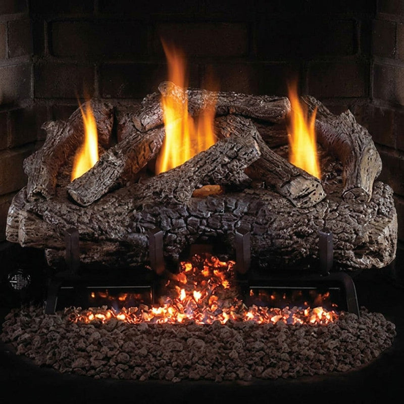 16-inch Peterson Charred Frontier Oak Outdoor Ventless Gas Logs by Real Fyre