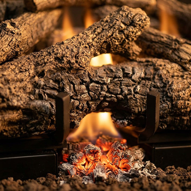 24" Peterson Charred Frontier Oak Ventless Gas Logs | Real Fyre