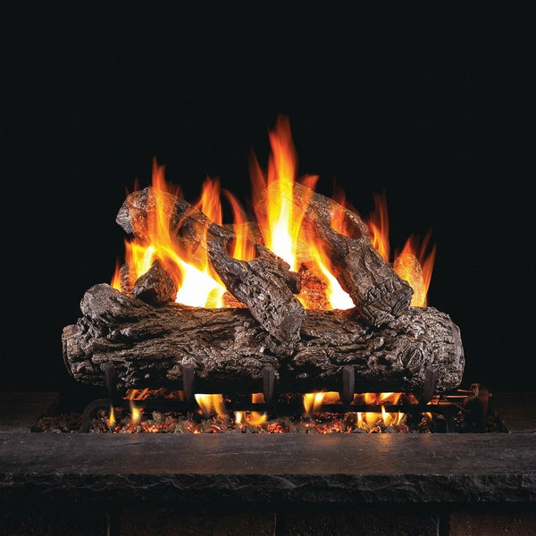 24-inch Rustic Oak ANSI Vented Gas Log Set by Real Fyre