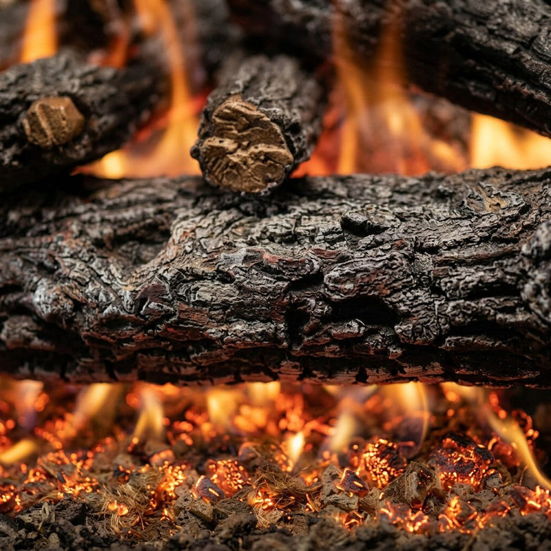 24" Rustic Oak Designer ANSI Vented Gas Log Set | Real Fyre