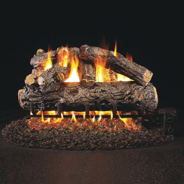 24-inch Rustic Oak Designer ANSI Vented Gas Log Set by Real Fyre