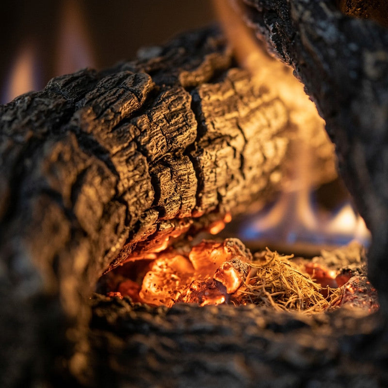 18" Rustic Oak Vented Gas Log Set | Real Fyre