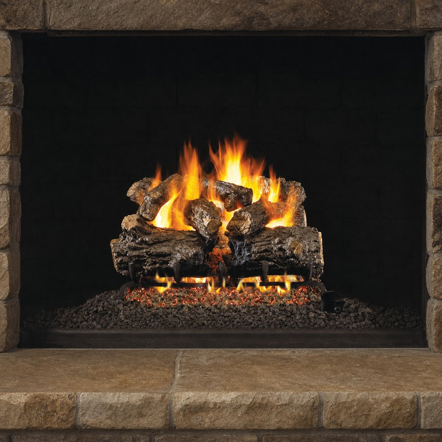 Burnt Rustic Oak ANSI Vented Gas Log Set