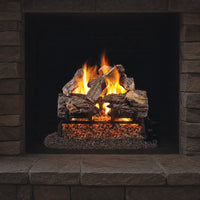 16" Burnt Rustic Oak ANSI Vented Gas Log Set | Real Fyre