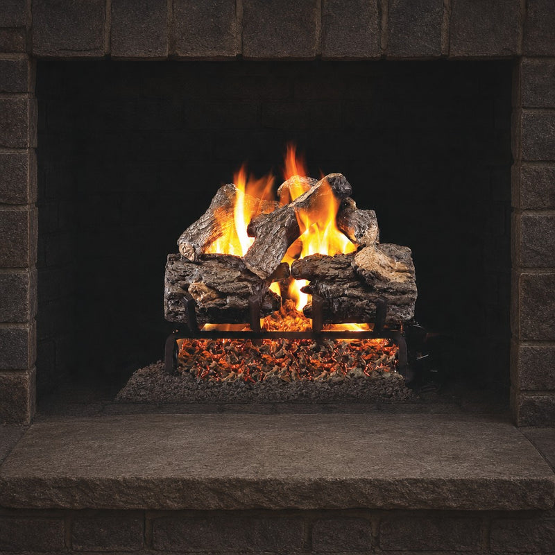 16" Charred Oak ANSI Vented Gas Log Set | Real Fyre
