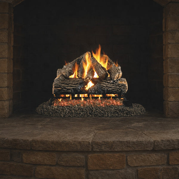 16" Charred Oak Vented Gas Log Set | Real Fyre