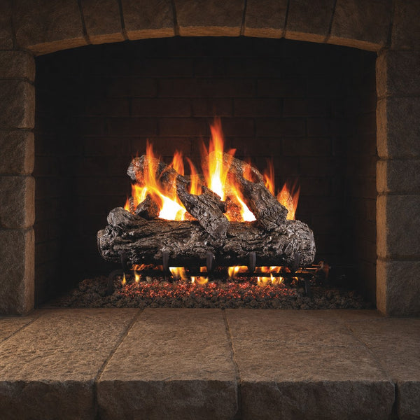 16" Rustic Oak ANSI Vented Gas Log Set | Real Fyre