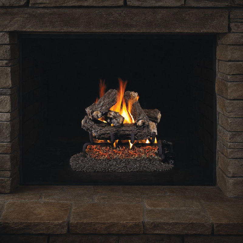 16" Rustic Oak Designer ANSI Vented Gas Log Set | Real Fyre