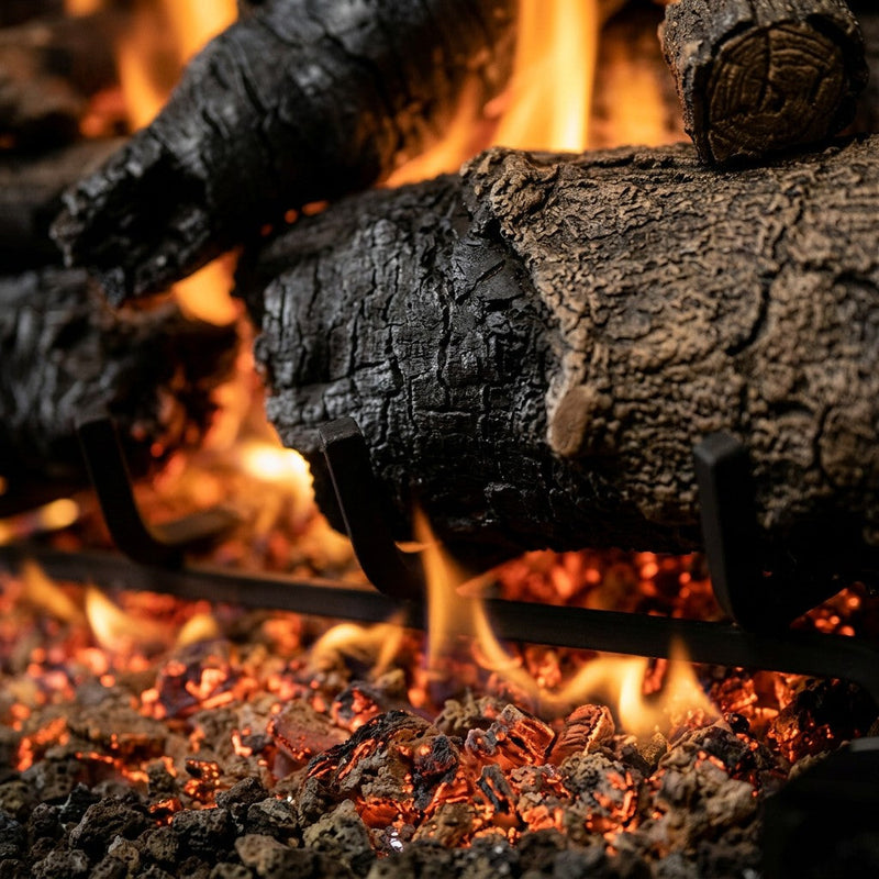 24" Charred American Oak ANSI Vented Gas Log Set | Real Fyre