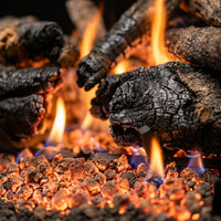 24" Charred American Oak See-Through Vented Gas Logs | Real Fyre