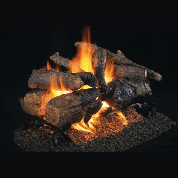 18-inch Charred American Oak See-Through Vented Gas Logs by Real Fyre