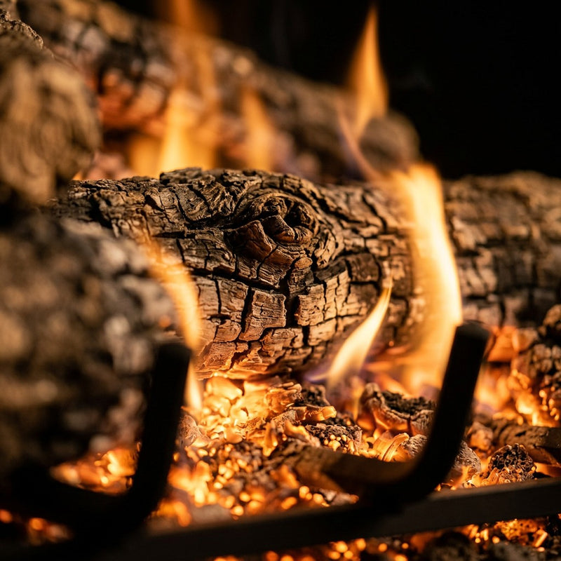 18" Charred American Oak Vented Gas Log Set | Real Fyre