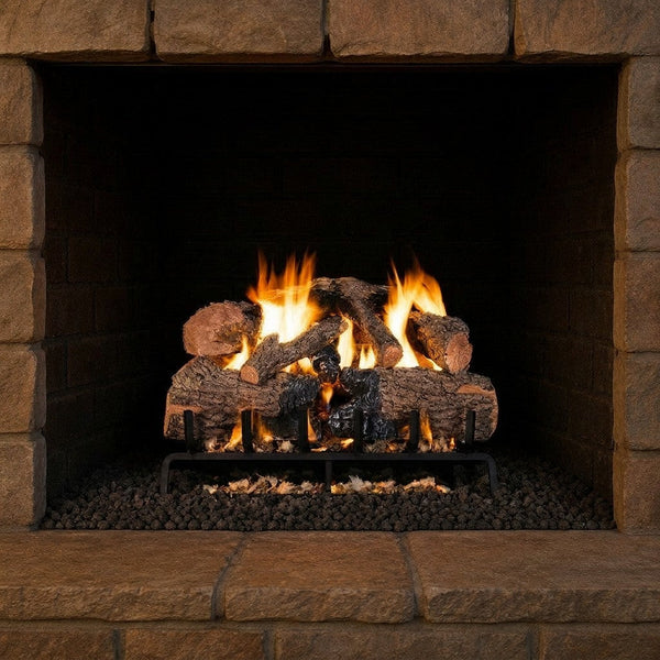 18-inch Charred Angel Oak Vented Gas Log Set by Real Fyre