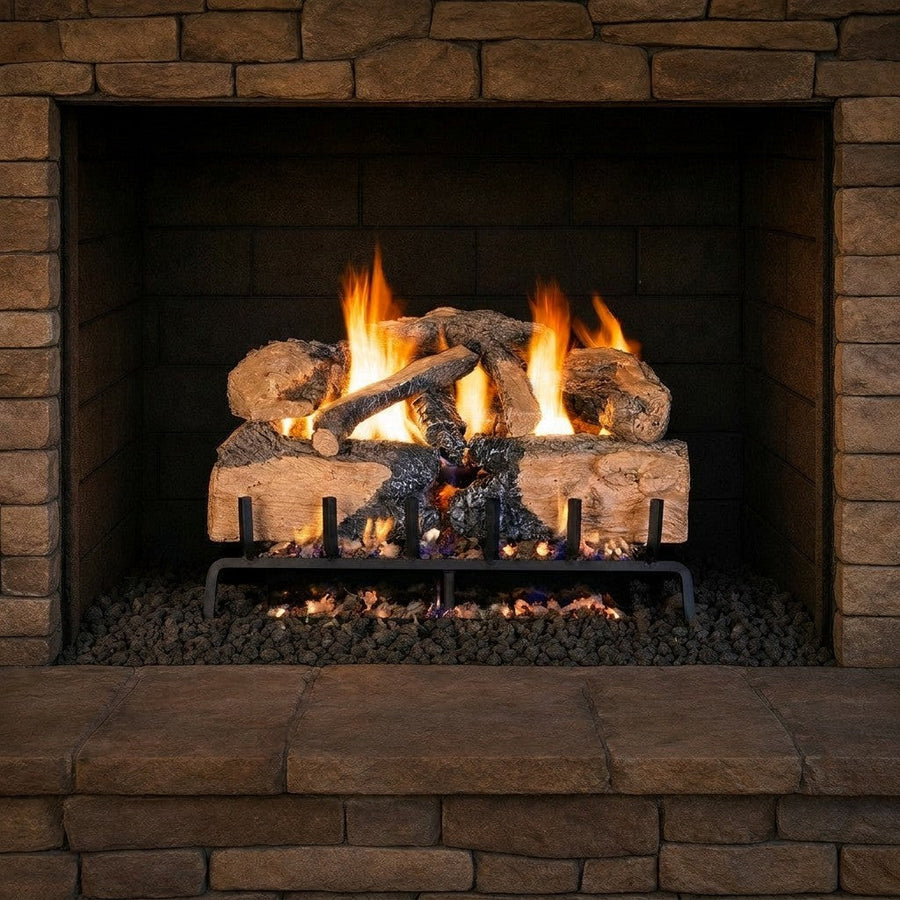Charred Angel Split Oak Vented Gas Log Set