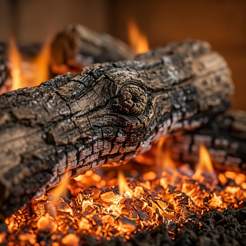 18" Charred Evergreen Oak Vented Gas Log Set | Real Fyre