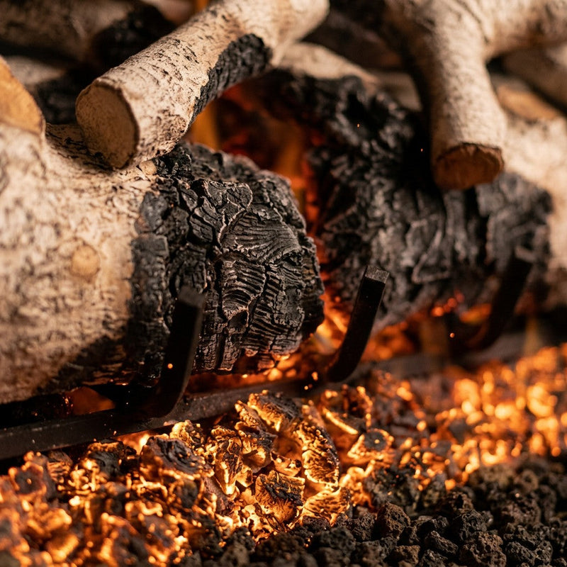 30" Charred Mountain Birch Outdoor Vented Gas Log Set | Real Fyre