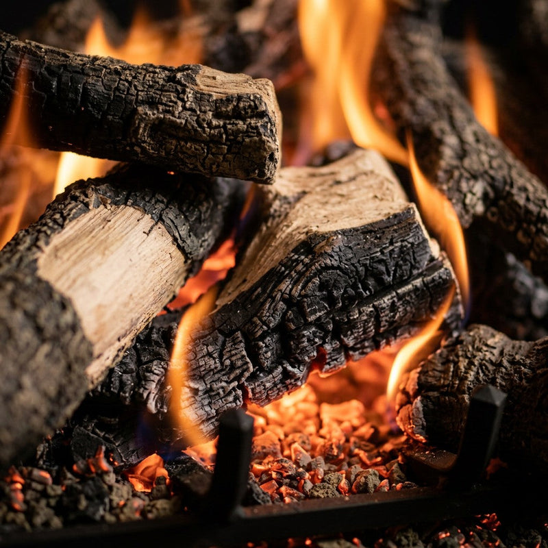 18" Charred Oak Stack ANSI Vented Gas Log Set | Real Fyre