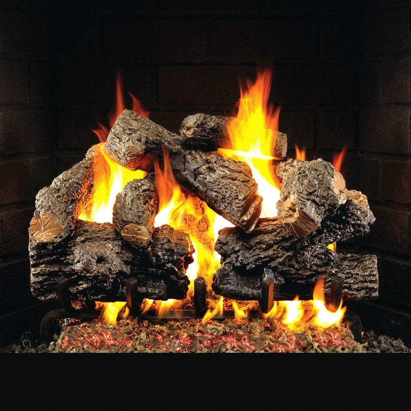 30-inch Charred Royal English Oak Vented Gas Log Set by Real Fyre