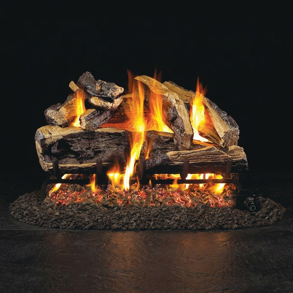 24-inch Charred Rugged Split Oak ANSI Vented Gas Log Set by Real Fyre