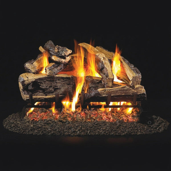 18-inch Charred Rugged Split Oak Vented Gas Log Set by Real Fyre