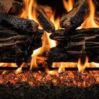 36" Charred Split ANSI Vented Gas Log Set | Real Fyre