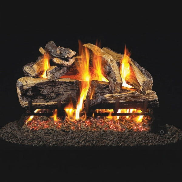 24-inch Charred Split Oak Outdoor Vented Gas Log Set by Real Fyre
