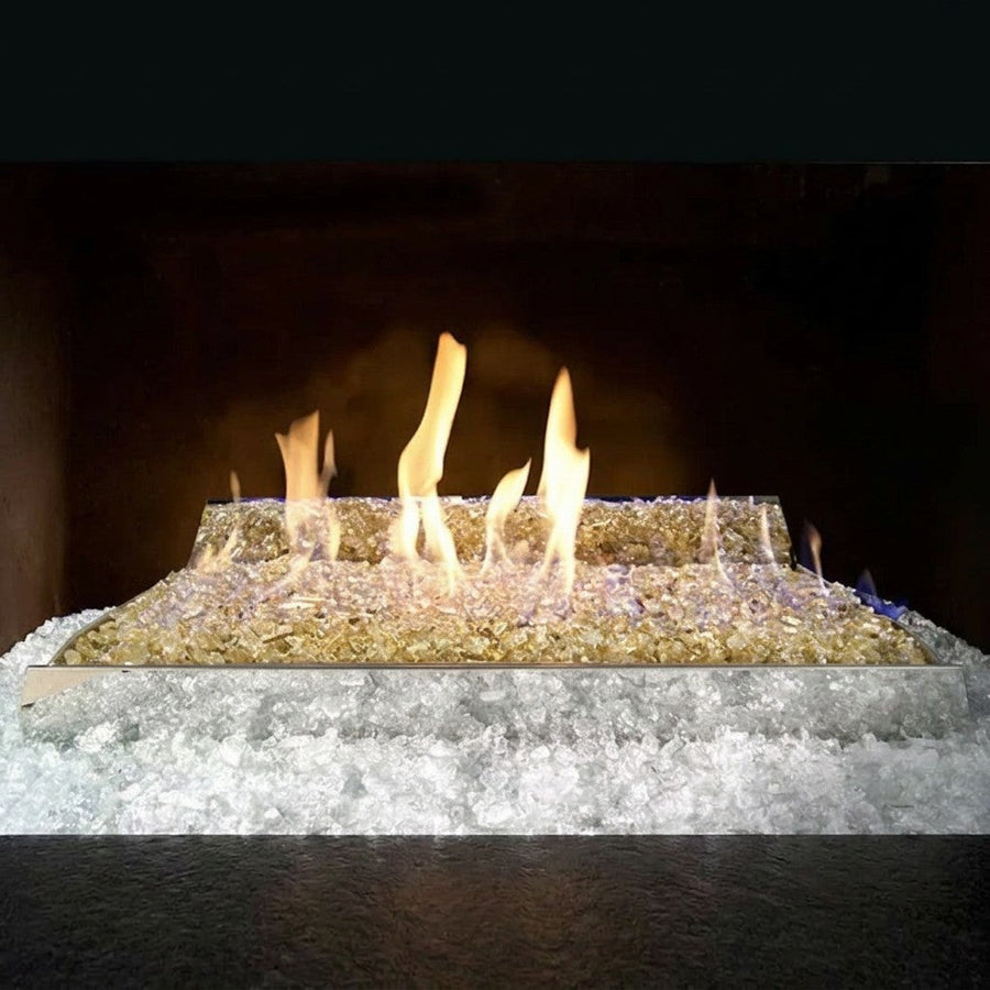 30" Contemporary See-Through Fire Glass Ventless Gas Logs