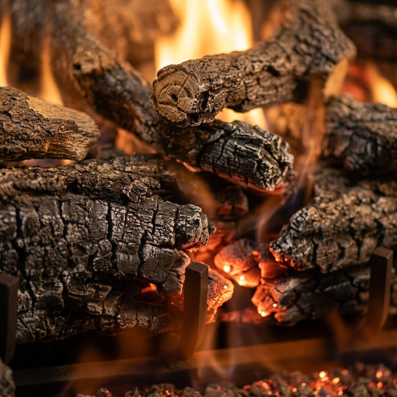 24" Evening Fyre Char See-Through Ventless Gas Log Set-16 | Real Fyre