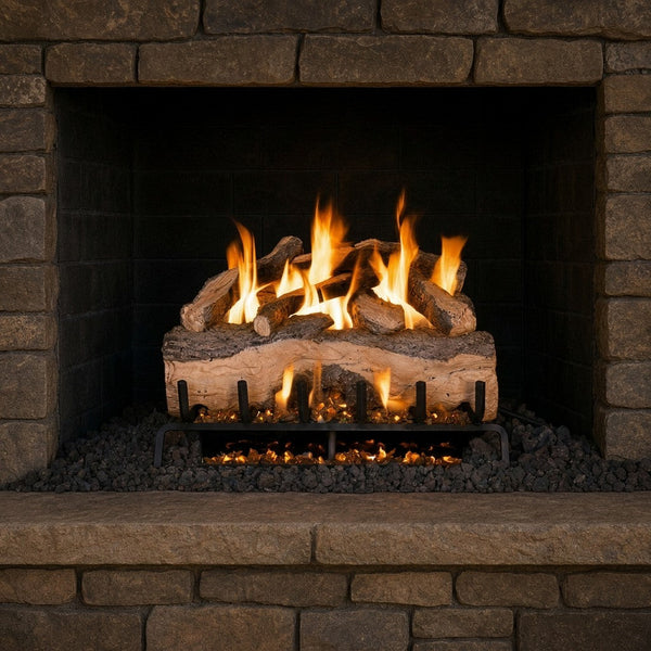 18-inch Mountain Crest Split Oak Vented Gas Log Set by Real Fyre