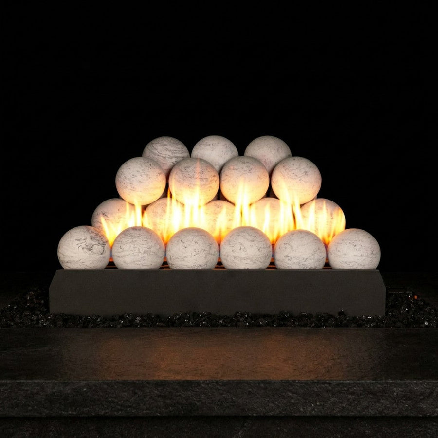 24" Peterson Carrera Marble Fireball Ventless Gas Logs