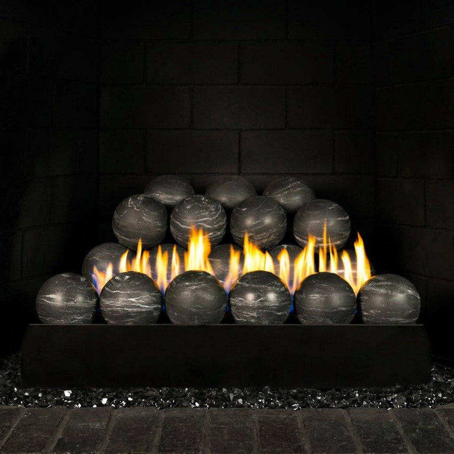 18" Peterson Nero Marquina Fireball Ventless Gas Logs