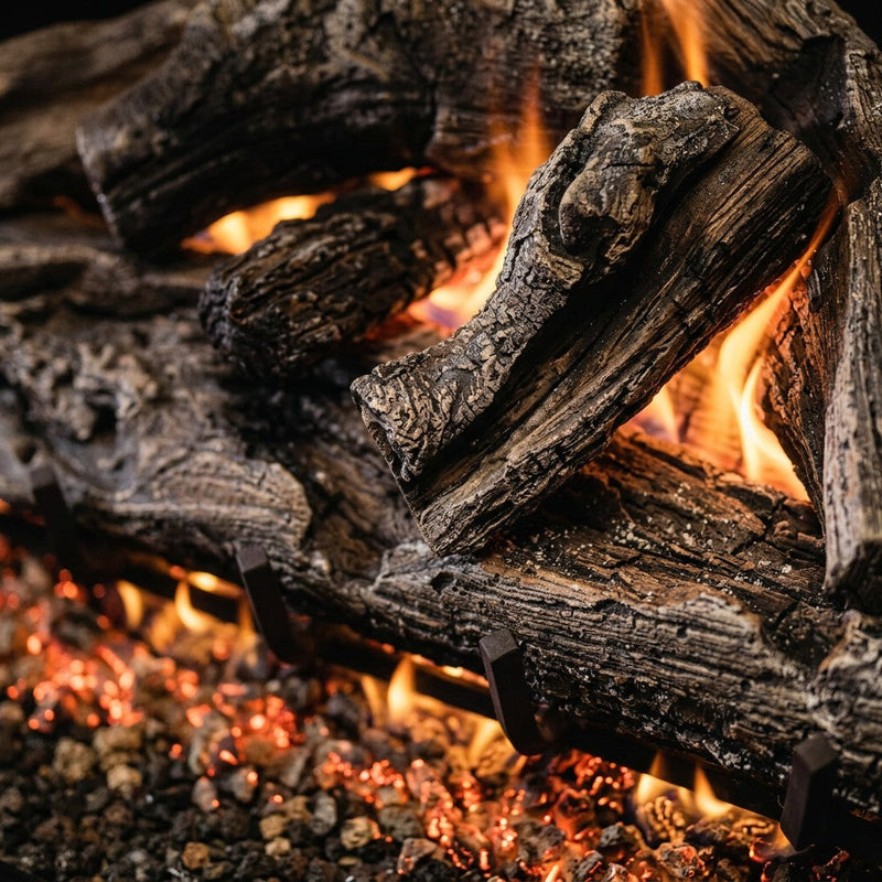24" Rugged Oak ANSI Vented Gas Log Set | Real Fyre