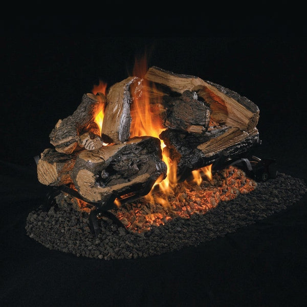 18-inch Rugged Split Oak Dsgnr See-Through Vented Gas Logs by Real Fyre