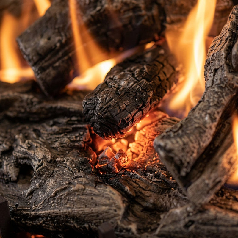24" Rugged Split Oak Outdoor Vented Gas Log Set | Real Fyre