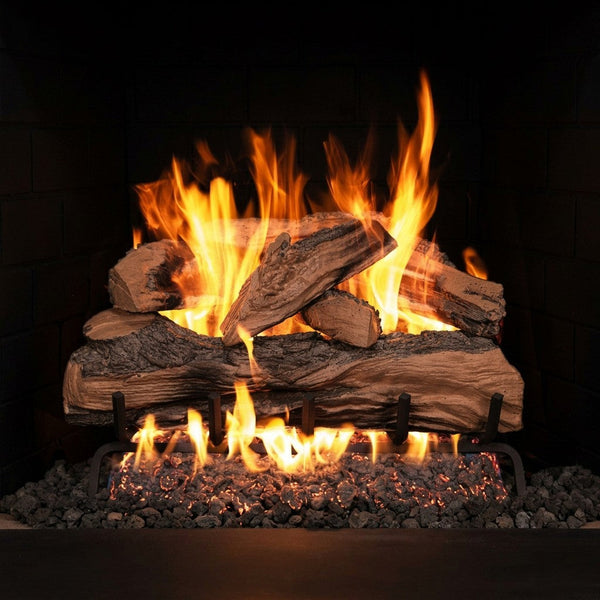 24-inch Split Oak Designer Plus Outdoor Vented Gas Log Set by Real Fyre