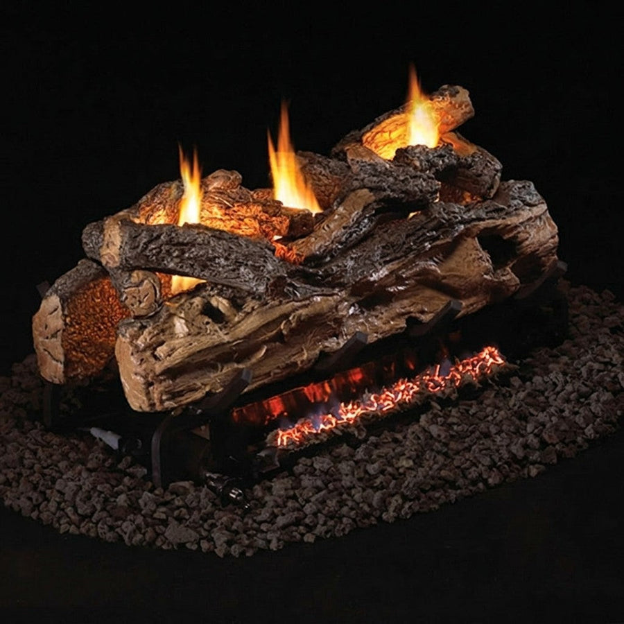30" Split Oak See-Through Ventless Gas Log Set