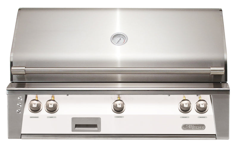 Alfresco ALXE 42-Inch Built-In Natural Gas Grill — Signal White Matte — manufacturer front view